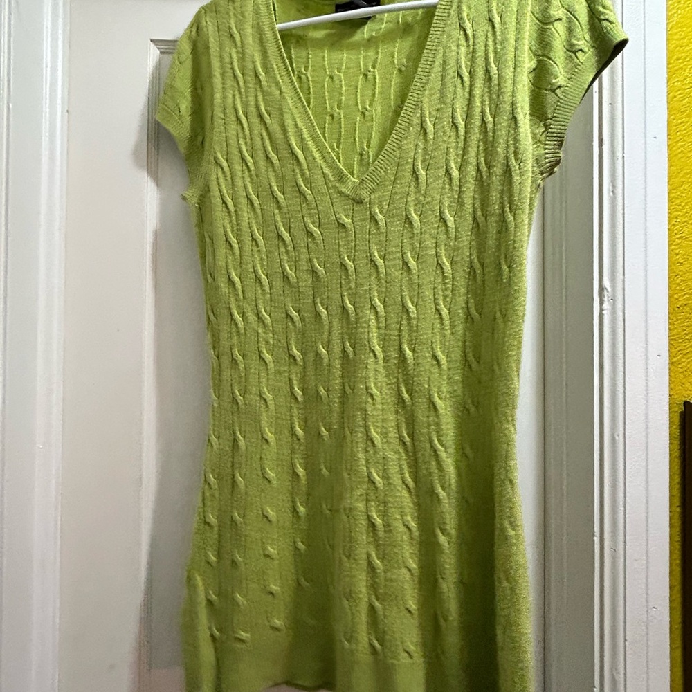 New York & Company Lime Green Knit Sweater